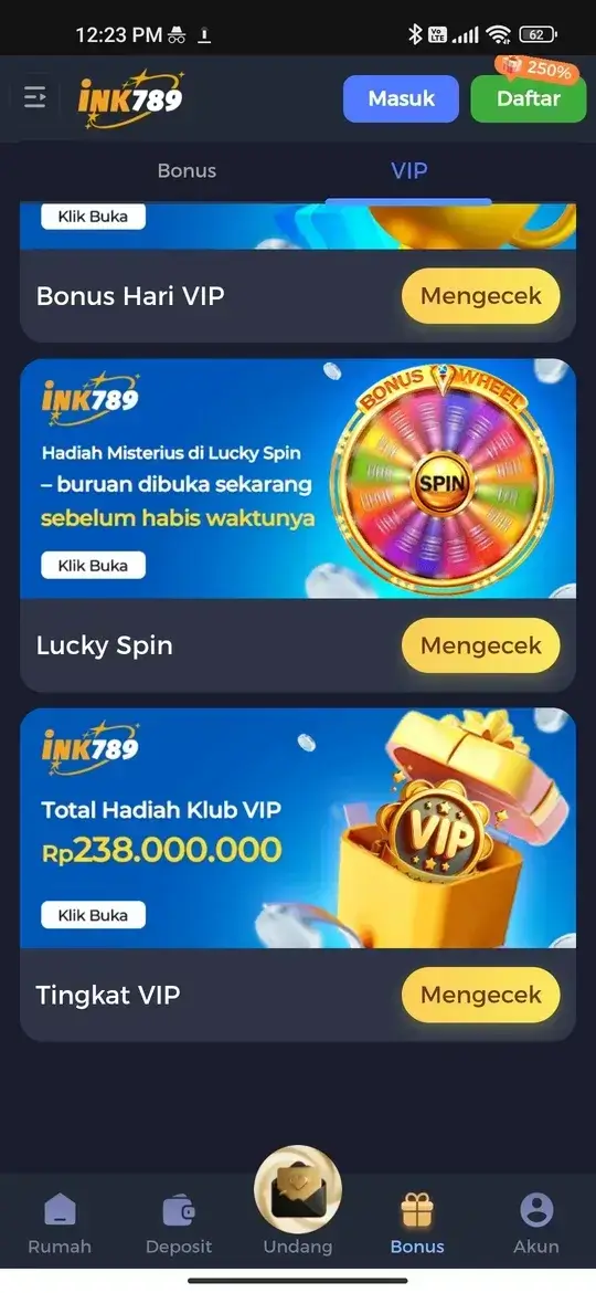 INK789 VIP rewards dan lucky spin